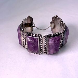 Gorgeous Los Castillo Taxco Sterling and Amethyst Bracelet